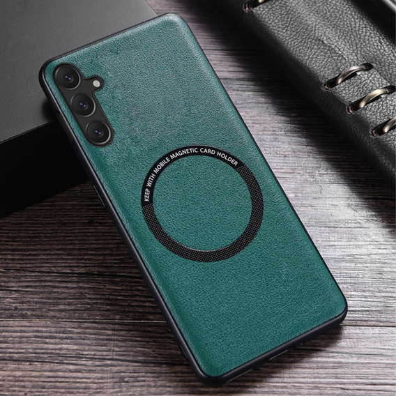 Чoхол до Samsung Galaxy A34 5G, Leather Hybrid MagSafe, зелений