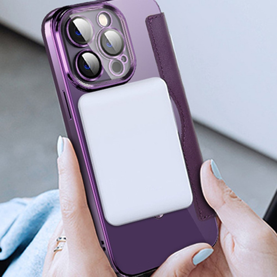 Откидной чехол для iPhone 14 Pro, RFID Wallet MagSafe CamShield, фиолетовый