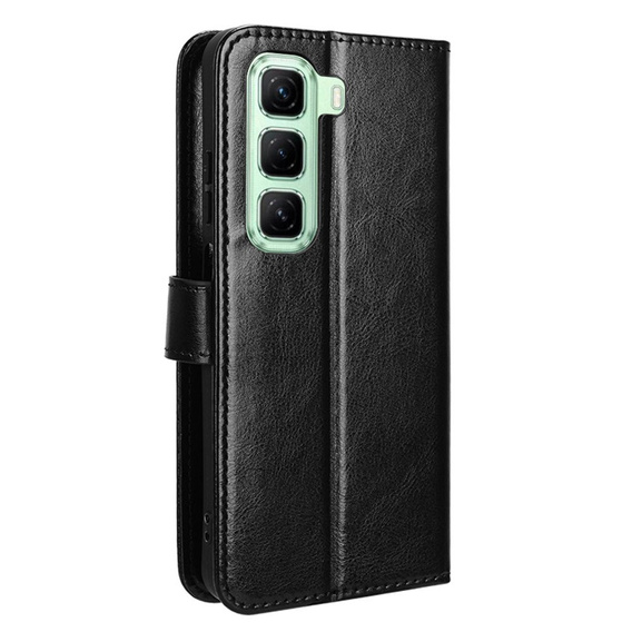 Откидной чехол для Infinix Hot 50 4G, Crazy Horse Wallet, чёрный