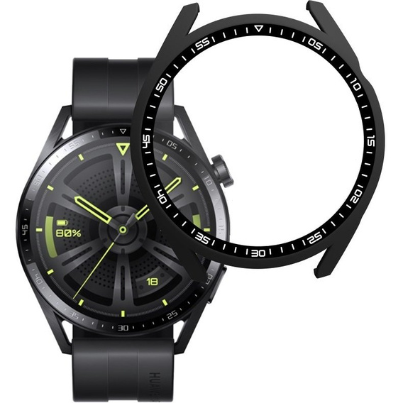 2в1 чохол та захисне скло для годинника Huawei Watch GT 3 46mm, чорний