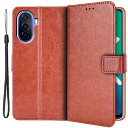 Футляр з клапаном для Huawei Nova Y70 4G, Crazy Horse Wallet, коричневий