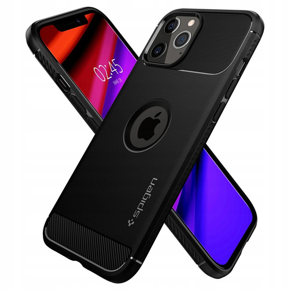 Чехол Spigen до iPhone 12/12 Pro, Rugged Armor, чёрный