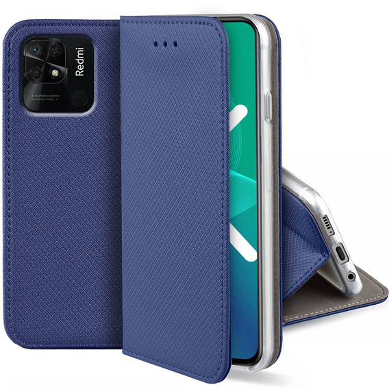 Откидной чехол для Xiaomi Redmi 10C, Wallet Smart Magnet, синий