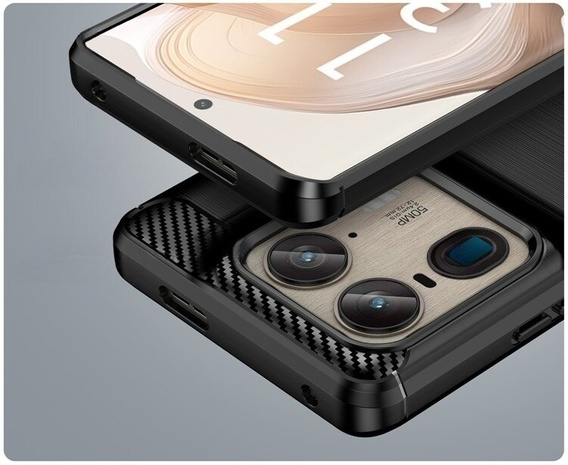 Чехол до Motorola Edge 50 Ultra, Carbon, чёрный