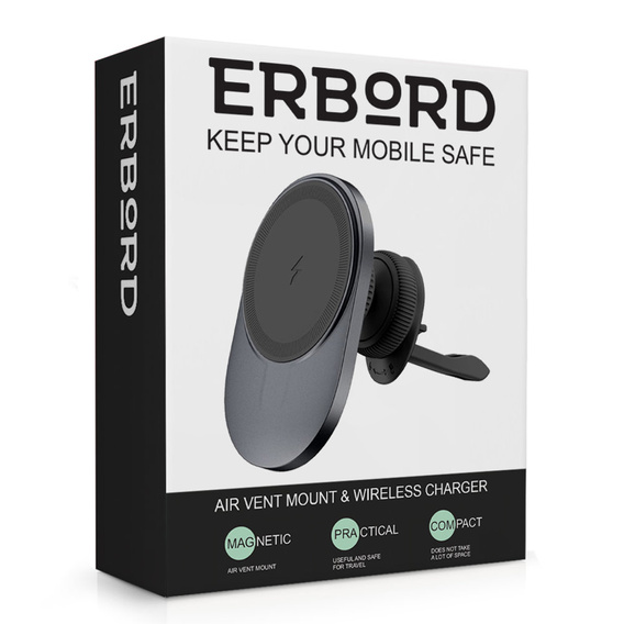 Автомобільний тримач ERBORD CW01 Індуктивний зарядний пристрій для MagSafe