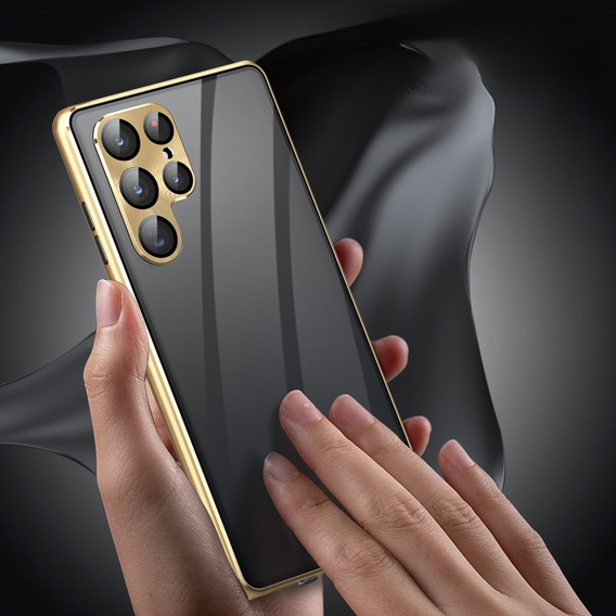 Чохол для Samsung Galaxy S23 Ultra, Magnetic Dual Glass, золотий