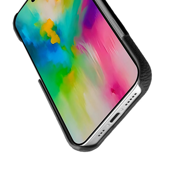 Чохол MELKCO для iPhone 16 Pro, шкіра, чорний