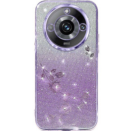 Чохол для Realme 11 Pro 5G / Pro+ 5G, Glitter Flower, фіолетовий