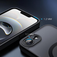Чехол для iPhone 16E, для MagSafe, ERBORD Matt Case, чёрный + стекло для экрана