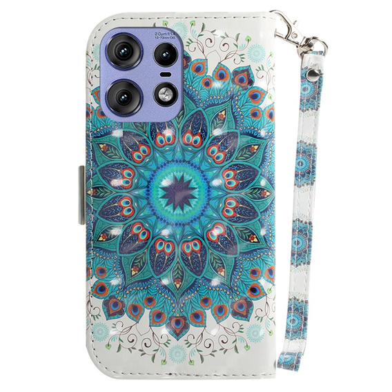 Откидной чехол для Motorola Edge 50 Pro 5G, Wallet, Mandala Flower