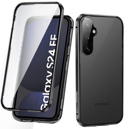 Чехол для Samsung Galaxy S24 FE, Magnetic Dual Glass, чёрный