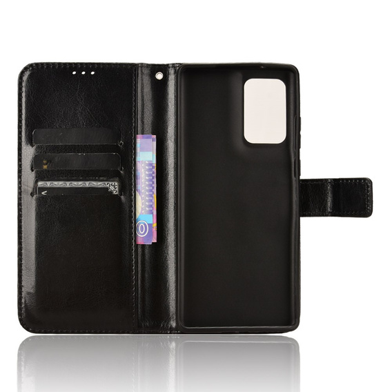 Откидной чехол для Motorola Edge 50 Fusion 5G, Crazy Horse Wallet, чёрный