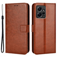 Откидной чехол для Xiaomi Redmi Note 12 4G, Crazy Horse Wallet, коричневый
