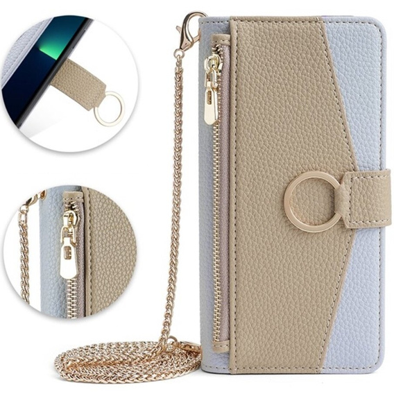 Чохол-книжка для iPhone 7 / 8 / SE (2020) / SE (2022), Wallet Zipper Pocket, з дзеркалом, м'яти