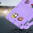 Дитячий чохол для планшета iPad mini 7.9" 2019/2015/2014/2013/2012 (5/4/3/2/1 gen.), Cute Patterns, з підставкою, фіолетовий
