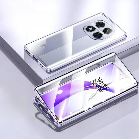 Чохол для Xiaomi Redmi Note 14 Pro, Magnetic Dual Glass, фіолетовий