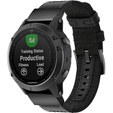 Ремешок Canvas+Leather для Garmin Fenix 5/6/6 Pro / Forerunner 935/945 - black