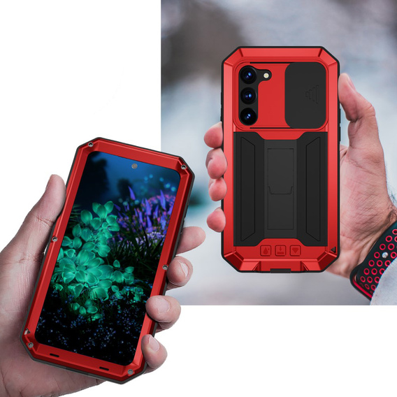 Броньований чохол для Samsung Galaxy S23 Plus, R-JUST CamShield Slide, червоний