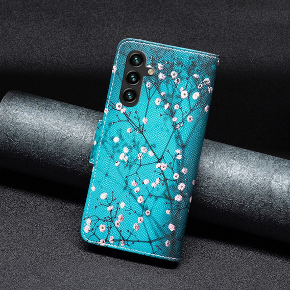 Откидной чехол для Samsung Galaxy A55 5G, Wallet, Sakura, синий