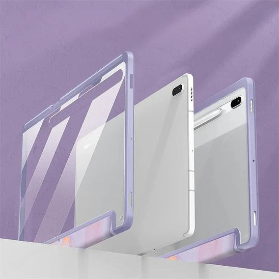 Чехол для Samsung Galaxy Tab S10 FE+ Plus, Smartcase Hybrid, с местом для стилуса, Marble фиолетовый