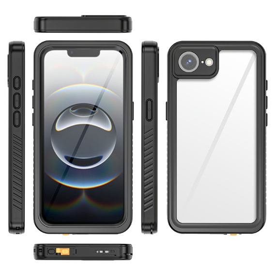 IP68 водонепроникний чохол для iPhone 16E, Redpepper, чорний