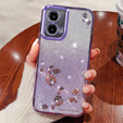 Чохол для Motorola Moto G24 / G24 Power / G04, Glitter Flower, фіолетовий