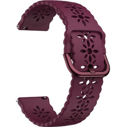 Силиконовый ремешок 20mm Soft Hollowed-out, Wine Red