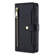 Откидной чехол для Oppo Reno8 T 4G, Wallet Zipper Pocket, чёрный
