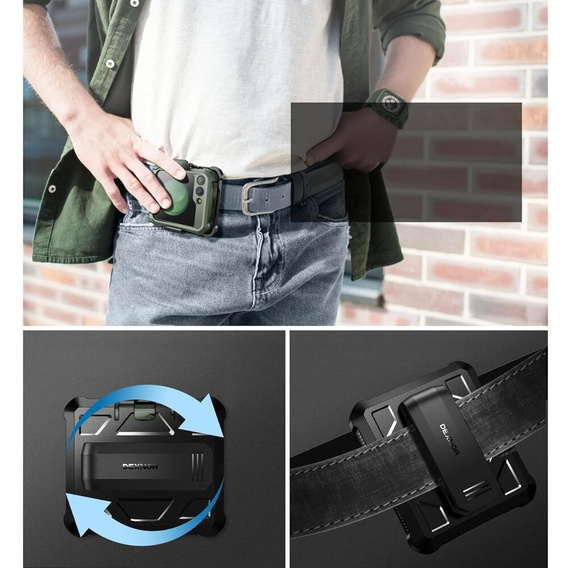 Броньований чохол для Samsung Galaxy Z Flip 5 5G, Dexnor Clip Holder, зелений