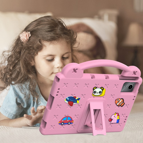 Дитячий чохол для планшета Lenovo Tab M11, Cute Patterns, з підставкою, рожевий