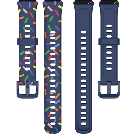 Силіконовий ремінець для Huawei Band 7, Dark Blue / Colorful