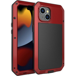 Чохол для iPhone 15, броньований, з інтегрованим склом, червоний