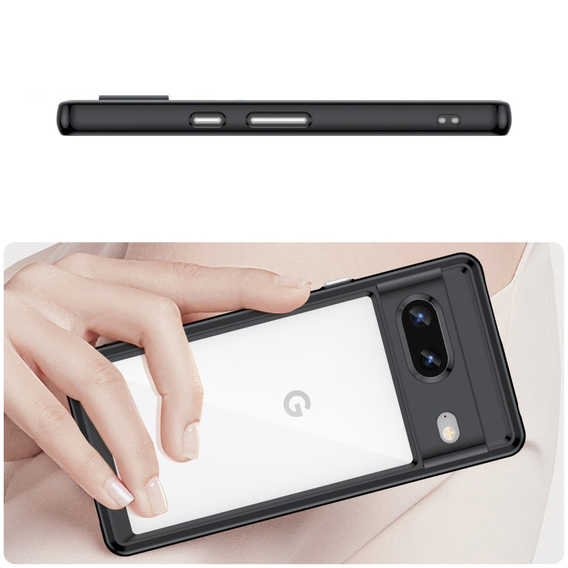 Чохол для Google Pixel 7 5G, Fusion Hybrid, із захистом камери, прозорий / чорний