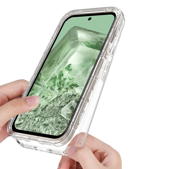 Чoхол Shockproof до Google Pixel 8A, із захисним екраном, прозорий