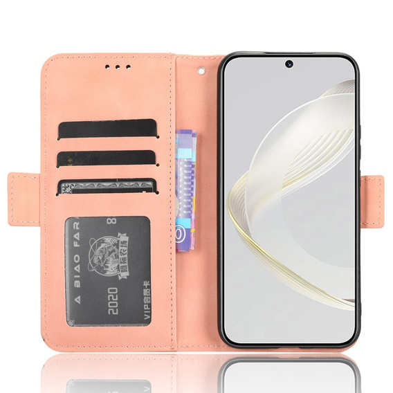 Футляр з клапаном для Huawei Nova 11 Pro, Card Slot, рожевий