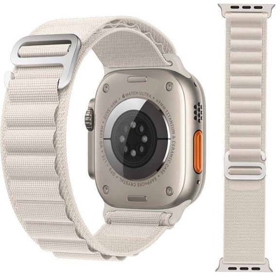 Нейлоновый ремешок до Apple Watch 1/2/3/4/5/6/7/8/SE 38/40/41/mm, White