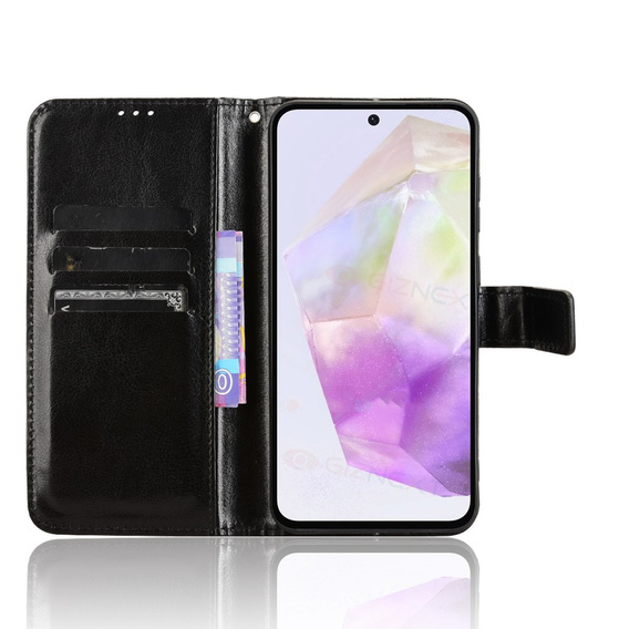 Откидной чехол для Samsung Galaxy A56, Crazy Horse Wallet, чёрный
