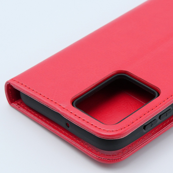 Откидной чехол для Motorola Moto G54 5G, Crazy Horse Wallet, красный