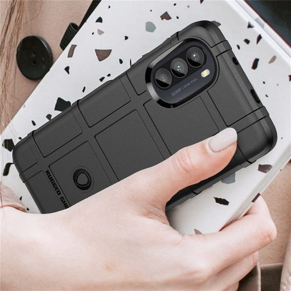 Чехол до Motorola Moto G52 / G82 5G, Rugged Shield, чёрный