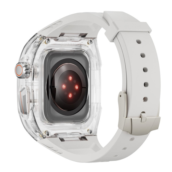 Силиконовый ремешок с чехлом для Apple Watch 1/2/3/4/5/6/7/8/9/10/SE/Ultra/Ultra 2 42/44/45/49MM