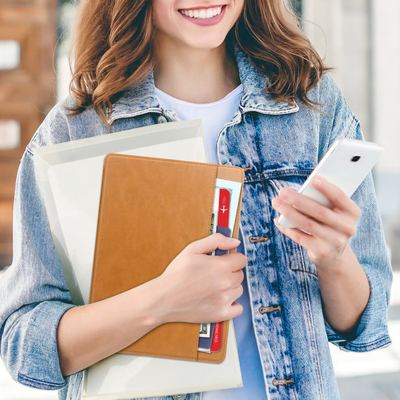 Чoхол до Samsung Galaxy Tab A9+, Business Card and Pen Slot, коричневий