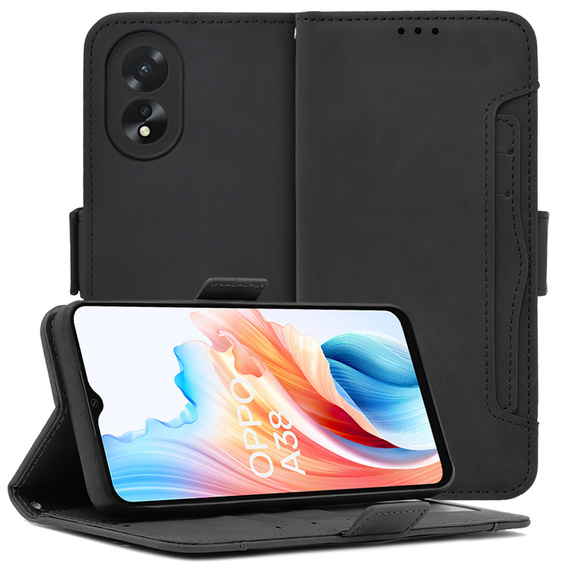 Откидной чехол для Oppo A38 4G / Oppo A18 4G, Card Slot, чёрный