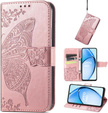Откидной чехол для Oppo A60, Butterfly, розовый rose gold