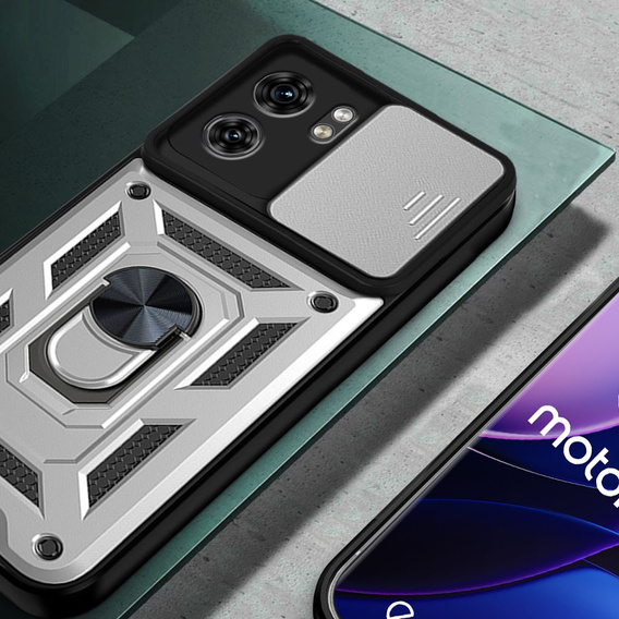 Чехол NOX Camera Slide Motorola Edge 40, CamShield Slide, серебро