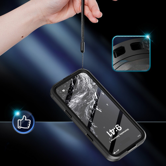 Водонепроникний чохол IP68 для iPhone 16 Pro Max, SHELLBOX MagSafe, чорний