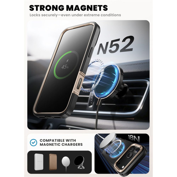 Чохол-сумка для iPhone 17 Pro Max, IBLSN Ares Fip Magsafe, Desert Gold