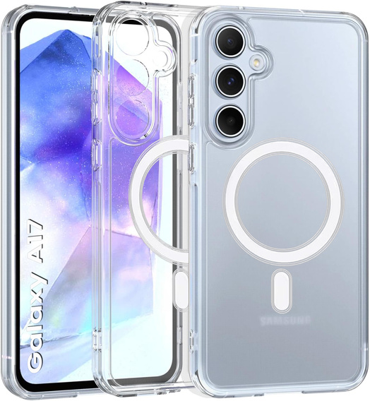Чохол для Samsung Galaxy A17 5G, для MagSafe, посилений, прозорий