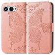 Чохол-книжка для T Phone 3 5G, Butterfly, рожевий rose gold