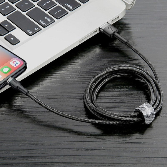 BASEUS Cafule Кабель Lightning 2.4A 0.5M - Black/Red