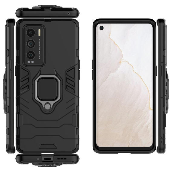 Чoхол до Realme GT Explorer Master, Kickstand Ring, чорний